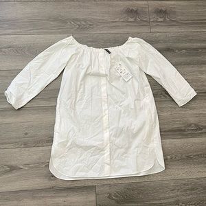 White Zara button up dress size small